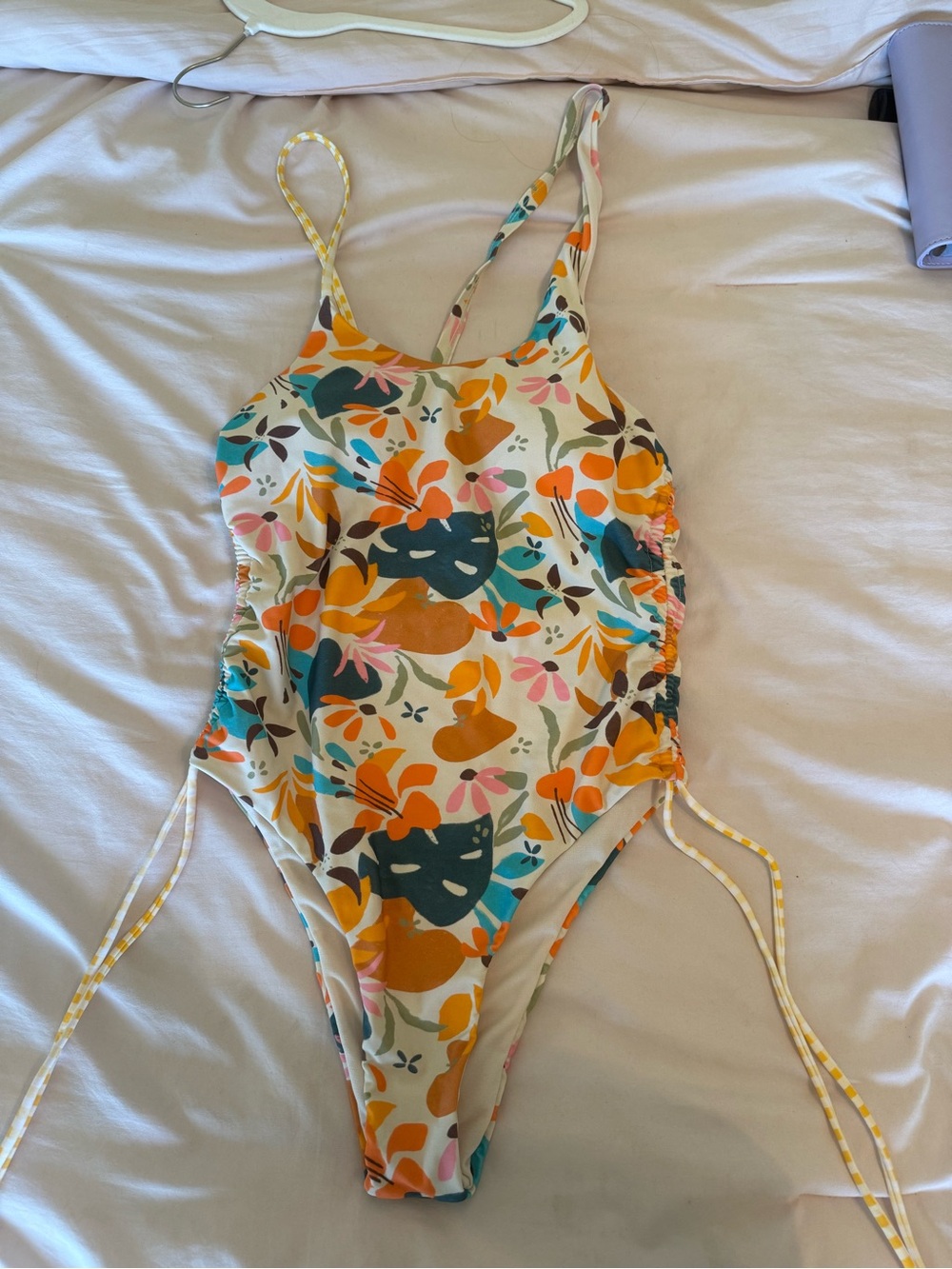 Floral Print One-Piece Swimsuit in Multi-Color